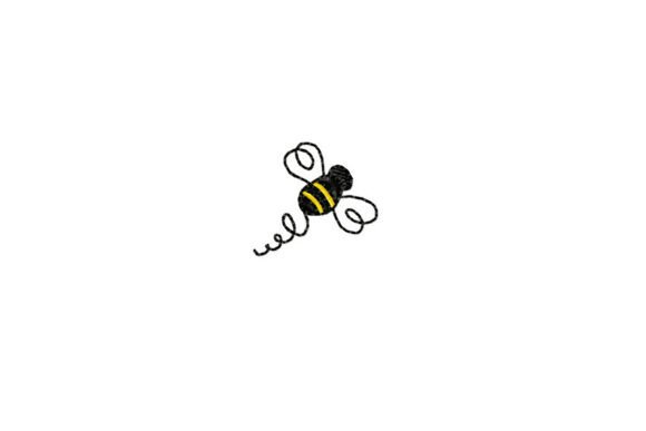 Cute Bumblebee with Flight Path Embroidery Design