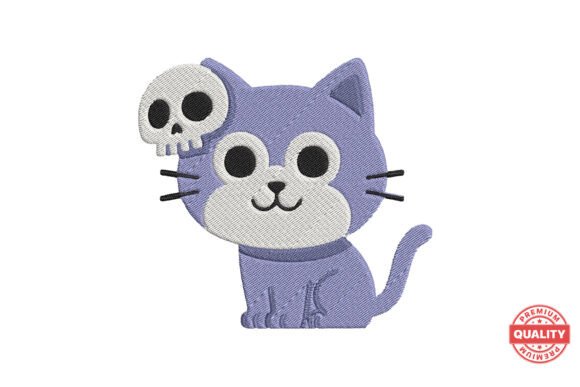Cute Cat with Skull Embroidery: A Seasonal Design Review
