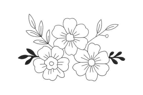 Floral Outline Embroidery Design: A Delicate Touch for Meaningful Gifts