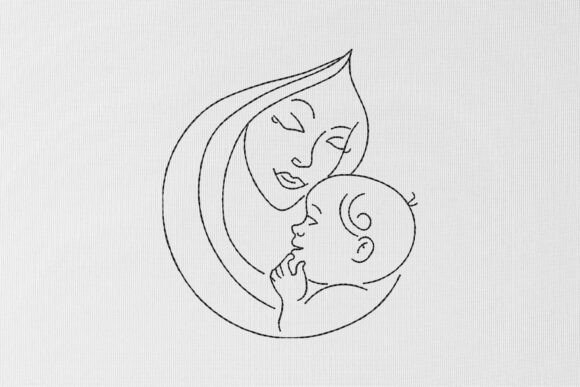 Mom and Baby Embroidery Design: A Heartfelt Addition for Seasonal Sellers